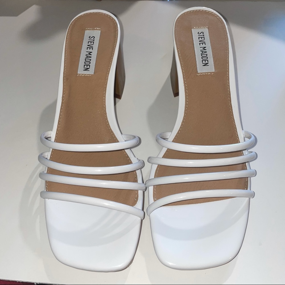 Steve Madden White Omay Heels